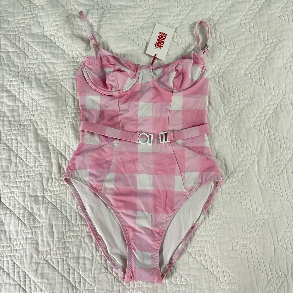 NWT Solid and Striped One Piece